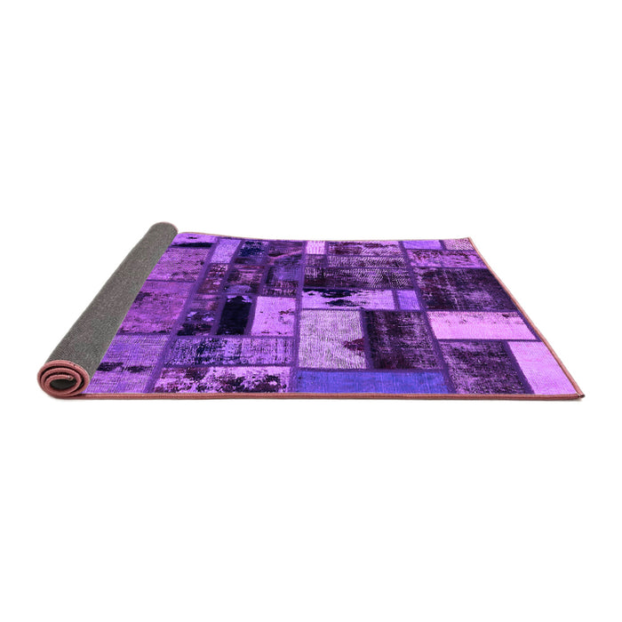 Sideview of Patchwork Purple Transitional Rug, abs5616pur