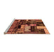 Sideview of Machine Washable Patchwork Orange Transitional Area Rugs, wshabs5616org