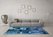 Machine Washable Patchwork Light Blue Transitional Rug in a Living Room, wshabs5616lblu