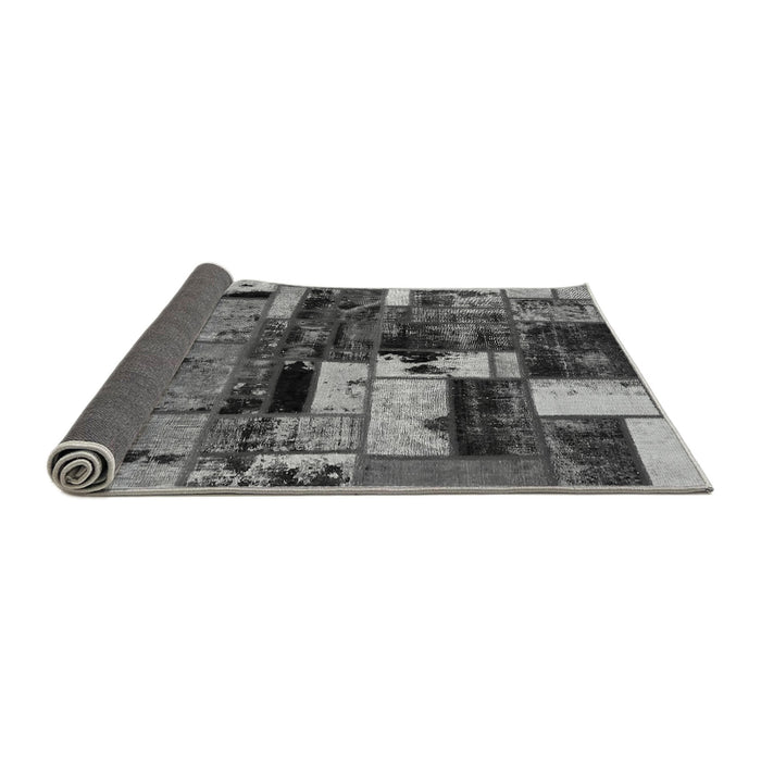 Sideview of Patchwork Gray Transitional Rug, abs5616gry