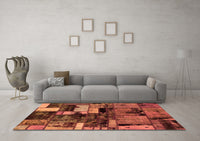 Machine Washable Patchwork Orange Transitional Rug, wshabs5616org