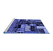 Sideview of Machine Washable Patchwork Blue Transitional Rug, wshabs5616blu