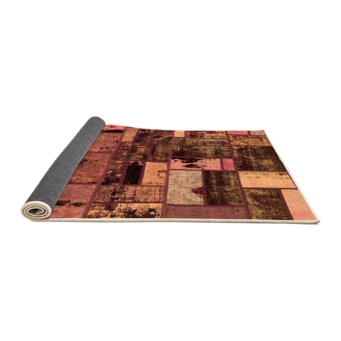 Sideview of Patchwork Orange Transitional Rug, abs5616org