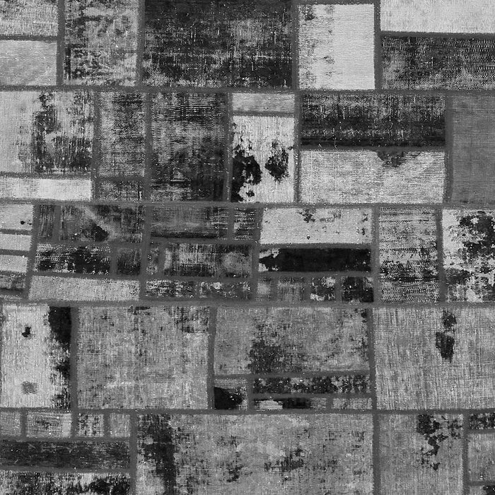 Square Patchwork Gray Transitional Rug, abs5616gry