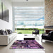 Square Machine Washable Abstract Plum Purple Rug in a Living Room, wshabs5616
