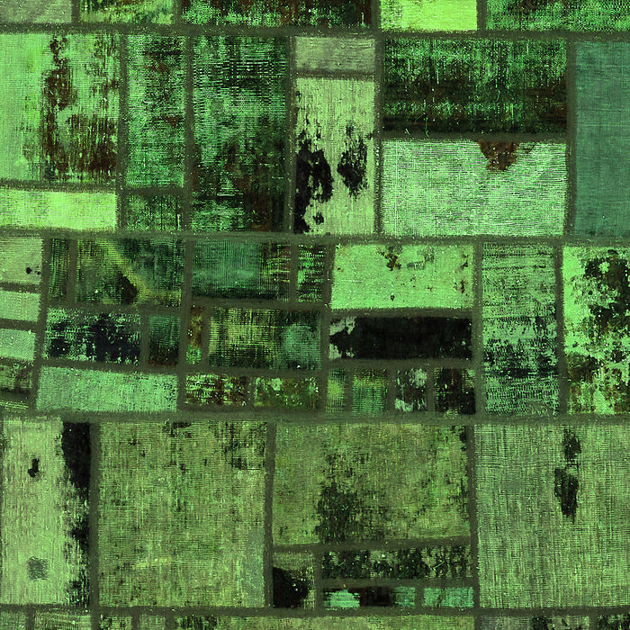 Patchwork Green Transitional Rug, abs5616grn