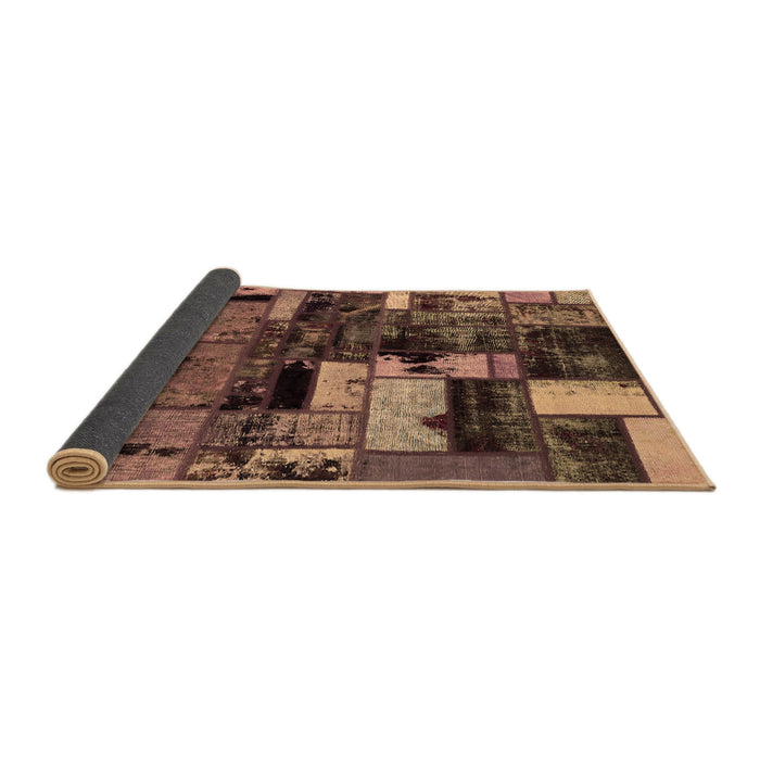 Sideview of Patchwork Brown Transitional Rug, abs5616brn