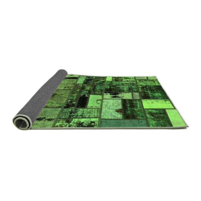 Sideview of Patchwork Green Transitional Rug, abs5616grn