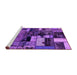 Sideview of Machine Washable Patchwork Purple Transitional Area Rugs, wshabs5616pur