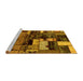 Sideview of Machine Washable Patchwork Yellow Transitional Rug, wshabs5616yw