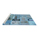 Sideview of Machine Washable Abstract Sky Blue Rug, wshabs5617