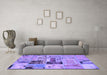 Machine Washable Patchwork Purple Transitional Area Rugs in a Living Room, wshabs5617pur