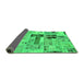 Sideview of Patchwork Green Transitional Rug, abs5617grn