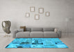 Machine Washable Patchwork Light Blue Transitional Rug in a Living Room, wshabs5617lblu