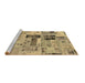 Sideview of Machine Washable Patchwork Brown Transitional Rug, wshabs5617brn