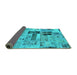 Sideview of Patchwork Turquoise Transitional Rug, abs5617turq