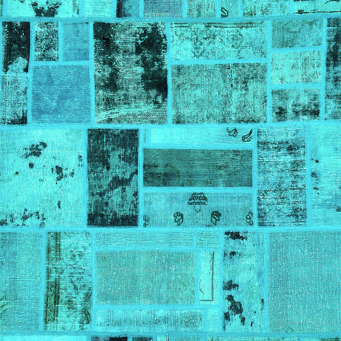 Patchwork Turquoise Transitional Rug, abs5617turq