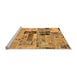 Sideview of Machine Washable Patchwork Orange Transitional Area Rugs, wshabs5617org