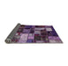 Sideview of Abstract Lavender Purple Patchwork Rug, abs5618