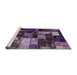 Sideview of Machine Washable Abstract Lavender Purple Rug, wshabs5618