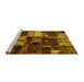 Sideview of Machine Washable Patchwork Yellow Transitional Rug, wshabs5618yw