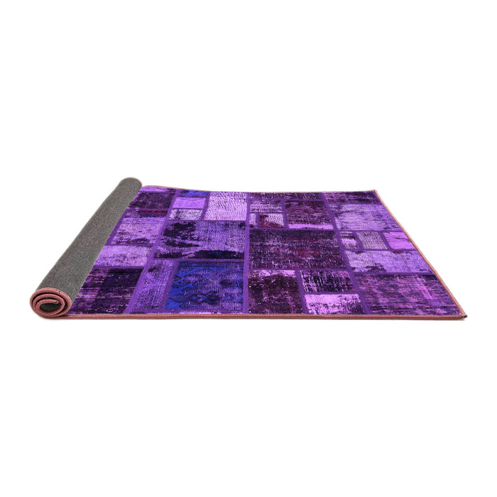 Sideview of Patchwork Purple Transitional Rug, abs5618pur