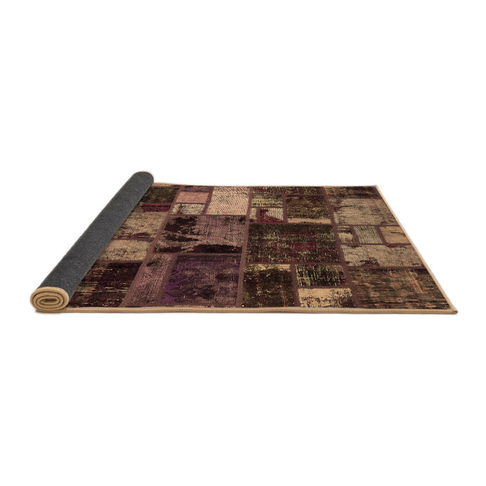 Sideview of Patchwork Brown Transitional Rug, abs5618brn