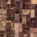 Square Patchwork Brown Transitional Rug, abs5618brn