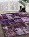 Abstract Lavender Purple Patchwork Rug in Family Room, abs5618