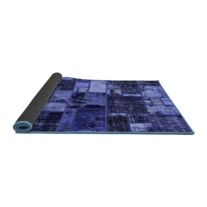 Sideview of Patchwork Blue Transitional Rug, abs5618blu