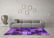 Machine Washable Patchwork Purple Transitional Area Rugs in a Living Room, wshabs5618pur