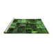 Sideview of Machine Washable Patchwork Green Transitional Area Rugs, wshabs5618grn