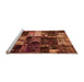 Sideview of Machine Washable Patchwork Orange Transitional Area Rugs, wshabs5618org