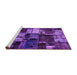 Sideview of Machine Washable Patchwork Purple Transitional Area Rugs, wshabs5618pur