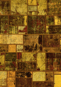 Patchwork Yellow Transitional Rug, abs5618yw