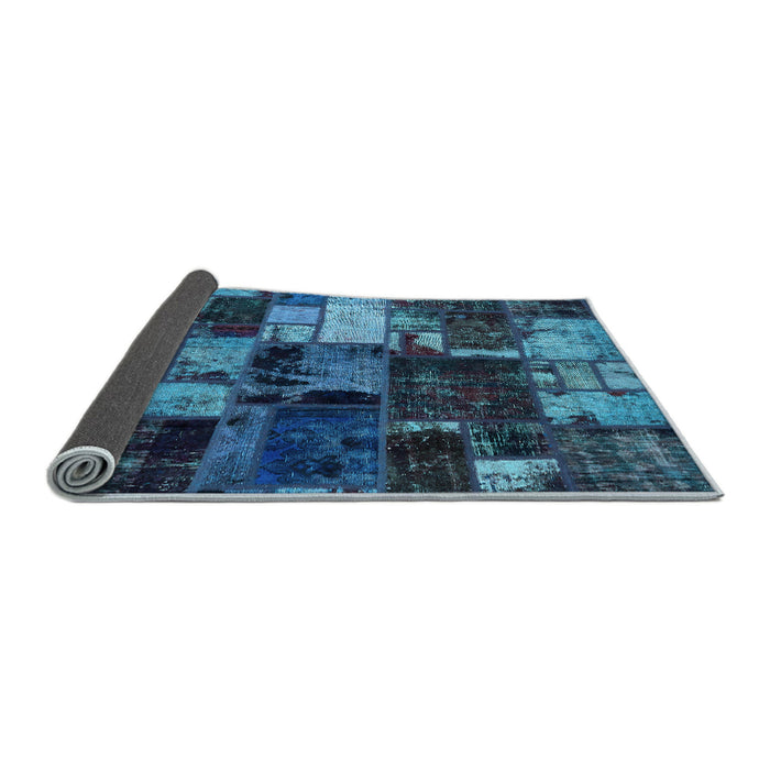 Sideview of Patchwork Light Blue Transitional Rug, abs5618lblu