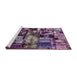 Sideview of Machine Washable Abstract Purple Rug, wshabs5619
