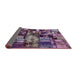 Sideview of Abstract Purple Patchwork Rug, abs5619