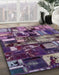 Machine Washable Abstract Purple Rug in a Family Room, wshabs5619