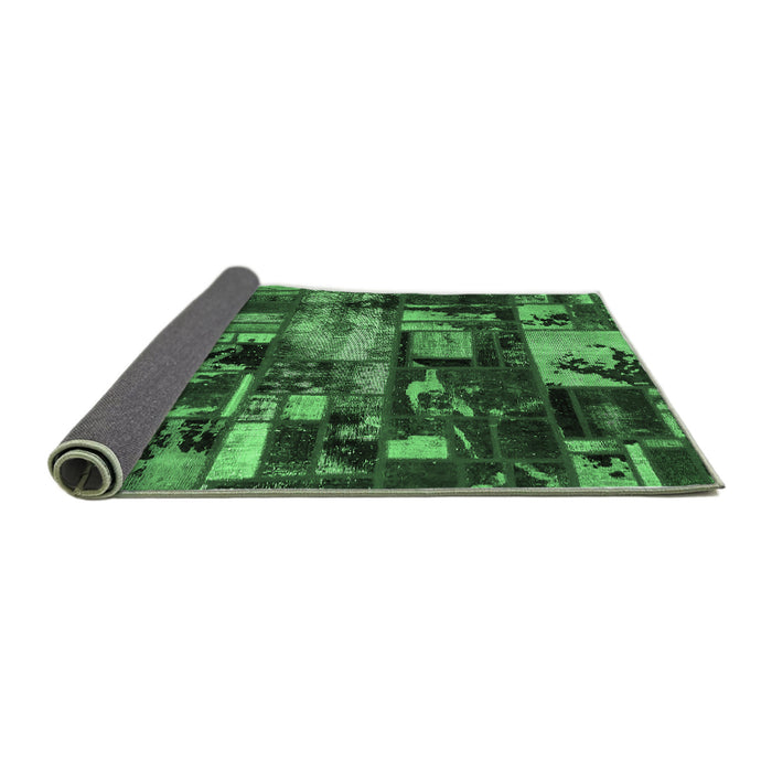 Sideview of Patchwork Emerald Green Transitional Rug, abs5619emgrn