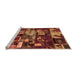Sideview of Machine Washable Patchwork Orange Transitional Area Rugs, wshabs5619org
