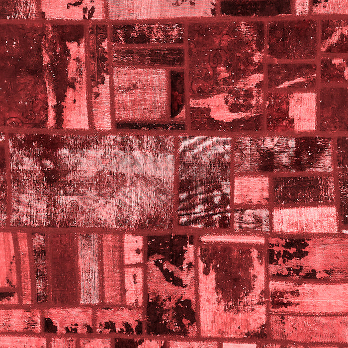 Machine Washable Patchwork Red Transitional Rug, wshabs5619red