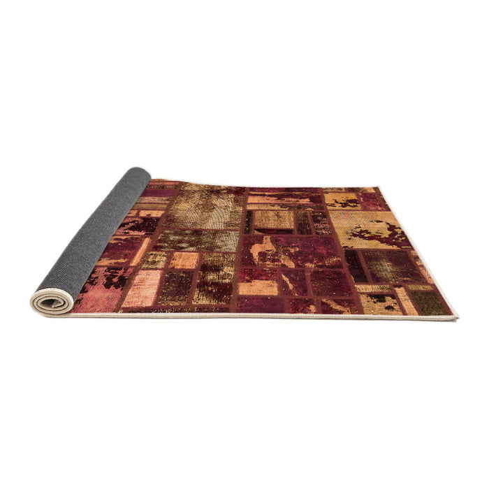 Sideview of Patchwork Orange Transitional Rug, abs5619org