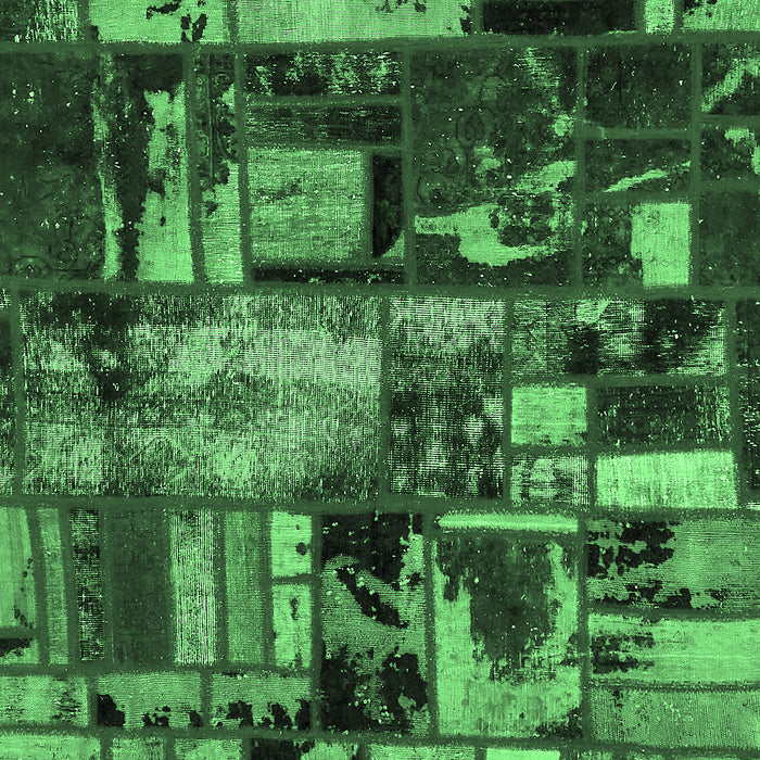 Patchwork Emerald Green Transitional Rug, abs5619emgrn