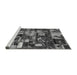 Sideview of Machine Washable Patchwork Gray Transitional Rug, wshabs5619gry