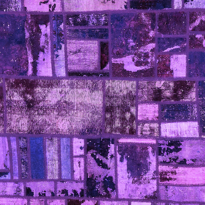Machine Washable Patchwork Purple Transitional Area Rugs, wshabs5619pur