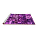 Sideview of Machine Washable Patchwork Pink Transitional Rug, wshabs5619pnk