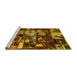 Sideview of Machine Washable Patchwork Yellow Transitional Rug, wshabs5619yw