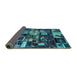 Sideview of Patchwork Turquoise Transitional Rug, abs5619turq