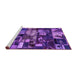 Sideview of Machine Washable Patchwork Purple Transitional Area Rugs, wshabs5619pur